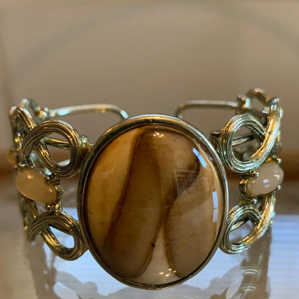 Boho Cuff Bracelet with faux stones